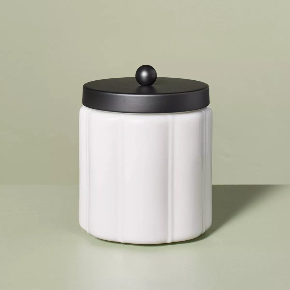 Milk Glass Bath Canister, Small Scalloped - Hearth & Hand Magnolia, Target 2023